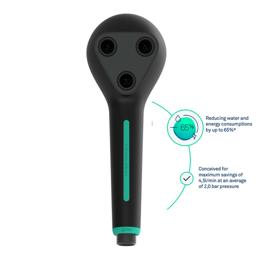 Best Showerhead, GS3 Black Water-saving shower head, front view